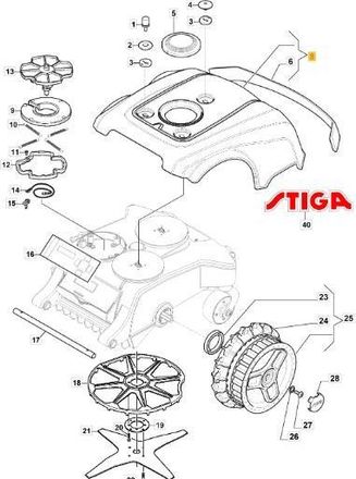 STIGA Sports Conjunto De Carcasa Autoclip 524s (l200l) Original Stiga - 112600153/0
