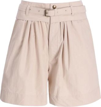 Isabel Marant Danica Ga shorts met plooien en ceintuur - Bruin