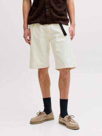 Jack & Jones Bermudas JACK & JONES JJIALEX JJORIGINAL SHORTS SQ 075, Damen, Gr. XXL, N-Gr, cloud dancer, Web, Obermaterial: 100% Baumwolle, unifarben, relaxed fit 