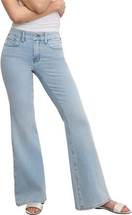 Good American Soft-Tech Good Petite Flare Jeans in Indigo841 at Nordstrom Rack, Size 12P