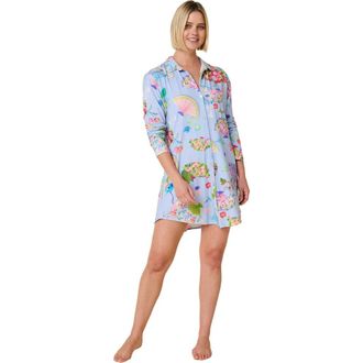 The Cats Pajamas Pima Knit Night Shirt Conversational in Shanghai Fans at Nordstrom, Size X-Large