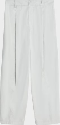 Bottega Veneta Mens Technical Cotton Silk Wide-Leg Trousers