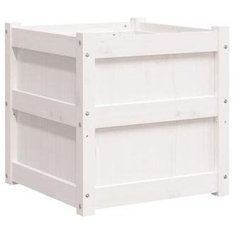 vidaXL Vidaxl - Jardinera Madera Maciza De Pino Blanco 50x50x50 Cm