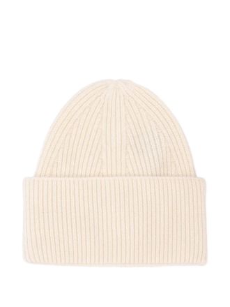 Laneus ribbed knit beanie hat - unisex - Cashmere - One Size - White