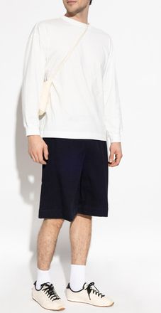 Jil Sander Cotton Shorts With Pockets, Mens, Navy Blue