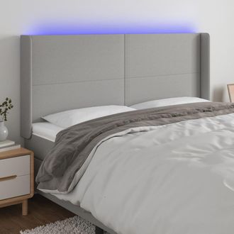 vidaXL Cabecero Con Led De Tela Gris Claro 183x16x118/128 Cm Vidaxl