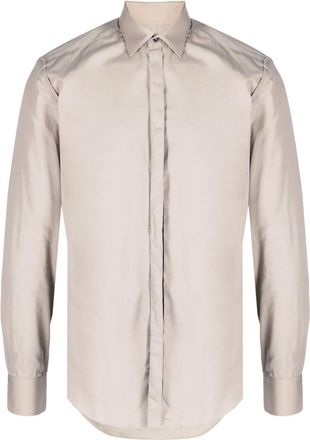 Lanvin spread-collar cotton shirt - men - Cotton - 38 - Neutrals