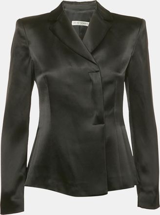Emporio Armani Black Satin Crossover Blazer