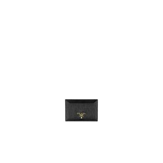 Prada Wallets & Cardholders, female, Black, Size: ONE SIZE Calfskin Leather Wallet with Multiple Card Slots