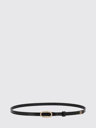 Valentino Garavani VLogo Signature Jewelled Buckle Patent Leather Belt