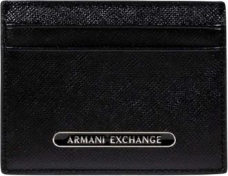 A|X Armani Exchange Milano Credit Card Holder, Black, One Size