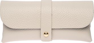 Roberta M Beige Rundleer zonnebril hoesje