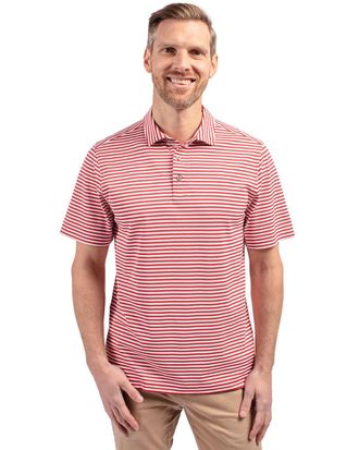 Cutter & Buck Virtue Eco Pique Stripe Recycled Mens Polo Shirt