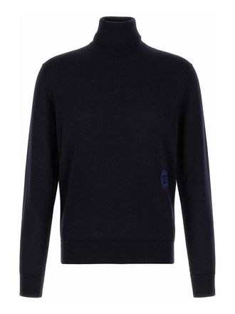 Dolce & Gabbana Blue Virgin Wool Turtleneck Jumper