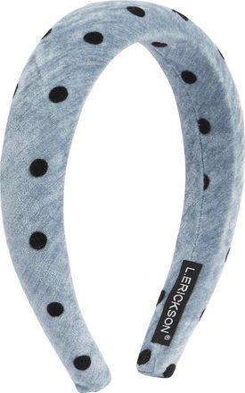 L. Erickson Mari Polka Dot Padded Headband in Blue at Nordstrom