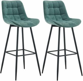 Clp Set De 2 Taburetes De Bar Dartford Verde Tela