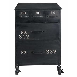 Maisons du monde Mesa auxiliar 5 cajones de metal negro