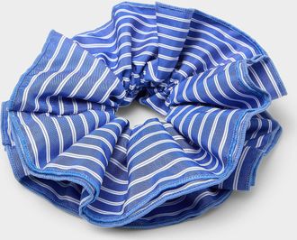Simons Womens Nautical stripe large ruffled scrunchie