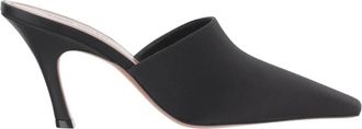 Amina Muaddi Jamie Mule 80 - Dames - Muiltjes - Zwart - 39 EU - Satijn - Schoenen