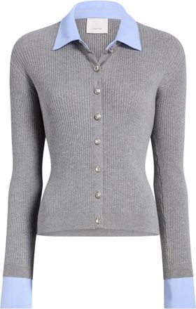 Cinq &agrave; Sept Cardigan Soma a coste - Grigio