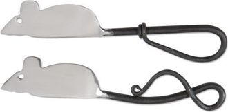 Tag Mouse Spreader Set of 2 Stainless Steel Cheese Knives in Silver at Nordstrom
