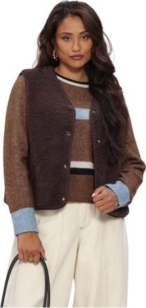 Object Objella Waistcoat Noos - Dames - Bodywarmers - Bruin - M - Polyester - Jassen