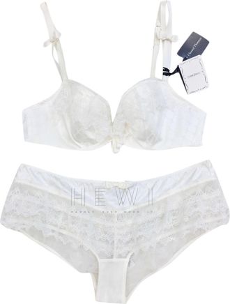 Chantal Thomass Leavers Lace & Satin Jacquard Froufrou Lingerie Set Size M