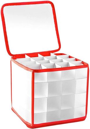 OEM Caja De Almacenamiento Para Adornos Navide&ntilde;os - Soporte Para Bolas - Almacenamiento Seguro - Asa Reforzada - 64 Compartimentos - Transparente