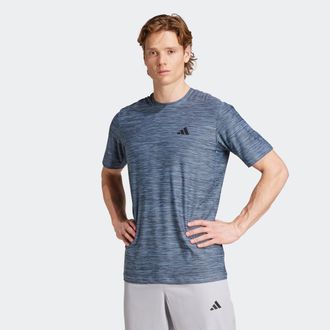 adidas T-Shirt ADIDAS PERFORMANCE TR-ES STRETCH T, Herren, Gr. S, glow blau mel, schwarz, Obermaterial: 92% Polyester, 8% Elasthan, normal, Shirts T-Shirt