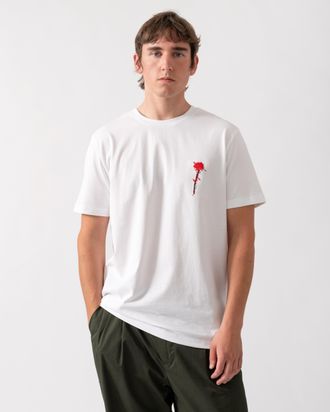 HUGO BOSS Mens Regular Fit Short Sleeve Logo Detail T-Shirt in White Cotton - Size Medium