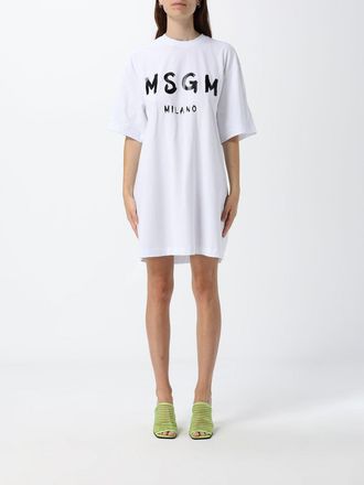 Msgm Abito a t-shirt in cotone con logo
