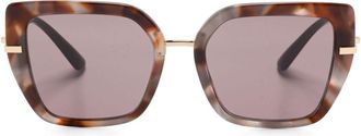 Dolce & Gabbana Eyewear square-frame sunglasses - women - Acetate/Metal - 53 - Brown