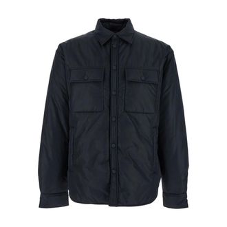 Dsquared2 Light Jackets, male, Black, Size: XL Black Padded Nylon Shirt Coat