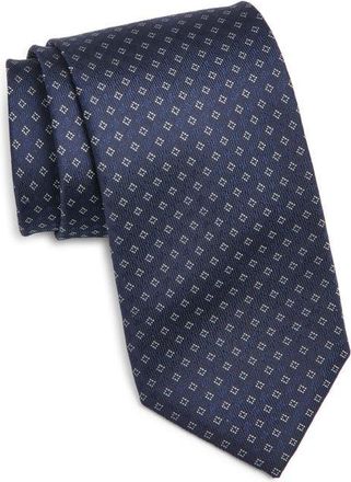 Canali Neat Silk Tie in Navy at Nordstrom