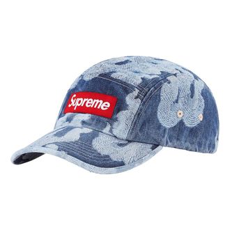SUPREME Flames Jacquard Denim Camp Cap Teal SUP-SS23-2261