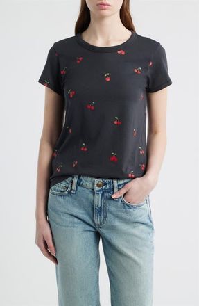 Rag & Bone Cherry Print Cotton Graphic T-Shirt in Black Multi at Nordstrom, Size X-Small