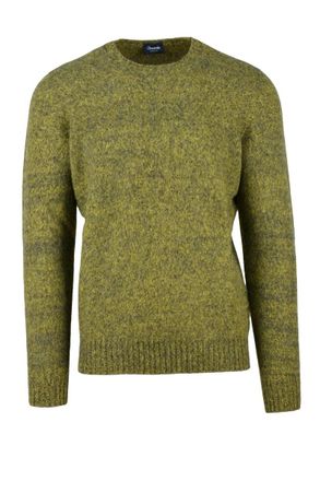 Drumohr Wool Crew Neck Pullover - Yellow/Green