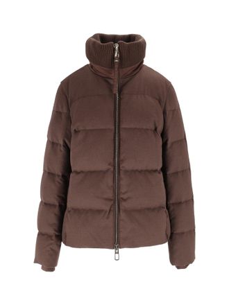 Duno Padded High Ribbed Collar Drawstring Down Jacket