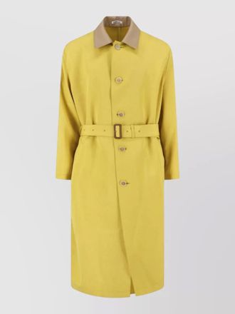 Auralee wool single-breasted belted coat