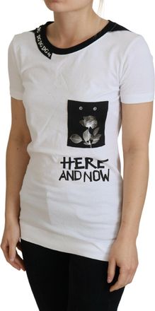 Dolce & Gabbana Womens White Cotton T-Shirt Crewneck