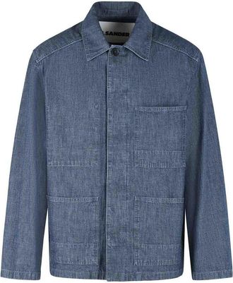 Jil Sander Blue Cotton Jacket