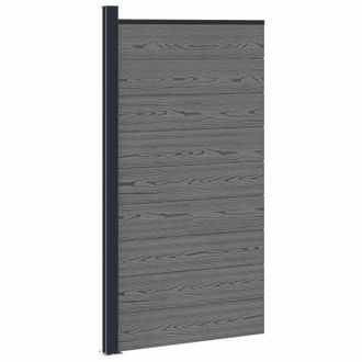 vidaXL Panel De Valla 95 X 186 Cm Wpc Y Aluminio Gris Vidaxl