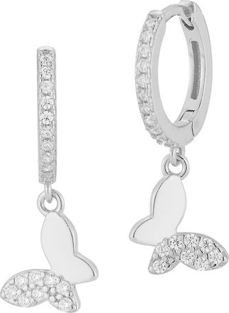 Sphera Milano CZ Butterfly Huggie Earrings in Silver at Nordstrom Rack