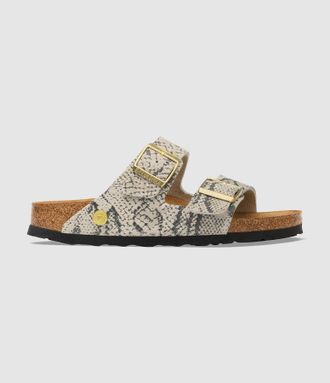 Birkenstock Mules Arizona Suede Leather Snake Oyster