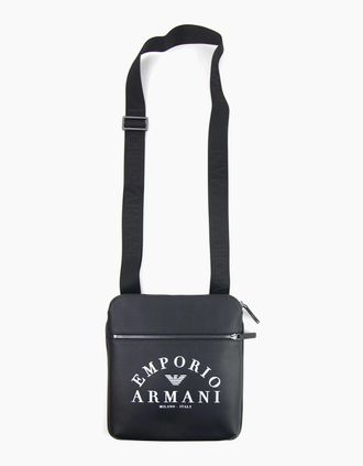 Emporio Armani Mens Emporio Armani Logo Printed Messenger Bag Black/white - Black/Multi - Size: OS