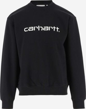 Carhartt Work in Progress Black COTTON LOGO SWEATSHIRT