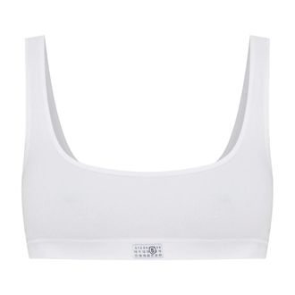 Maison Margiela Ondergoed, Dames, Wit, S, Katoen, Lingerie Top Met Logo