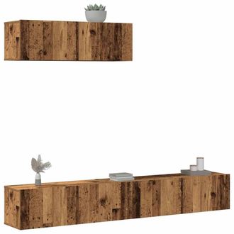 Berkfield Home 3 Piece TV Cabinet Set Wall-mounted Old Wood Engineered Wood in Brown