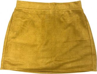 THML Clothing Womens Suede Skort In Mustard