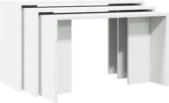 vidaXL Nesting Tables 3 pcs White Engineered Wood Vidaxl
